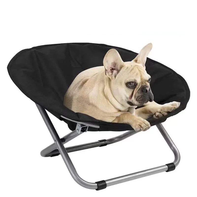 Portable Pet Moon Chair Outdoor Camping Cats Dogs Folding Bed Height Adjustable Elevated Bed Thicken Keep Warm Chair Cover