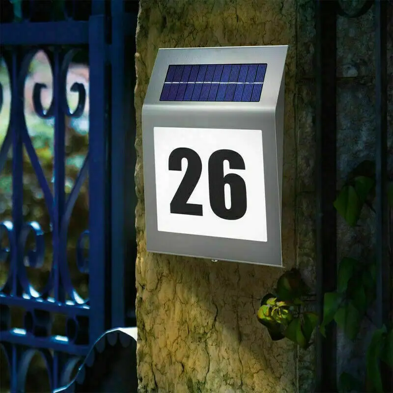 Number Plaque Light Solar House with 200LM Motion Sensor LED Lights Address Number for Home Garden Door Solar Lamp Lighting
