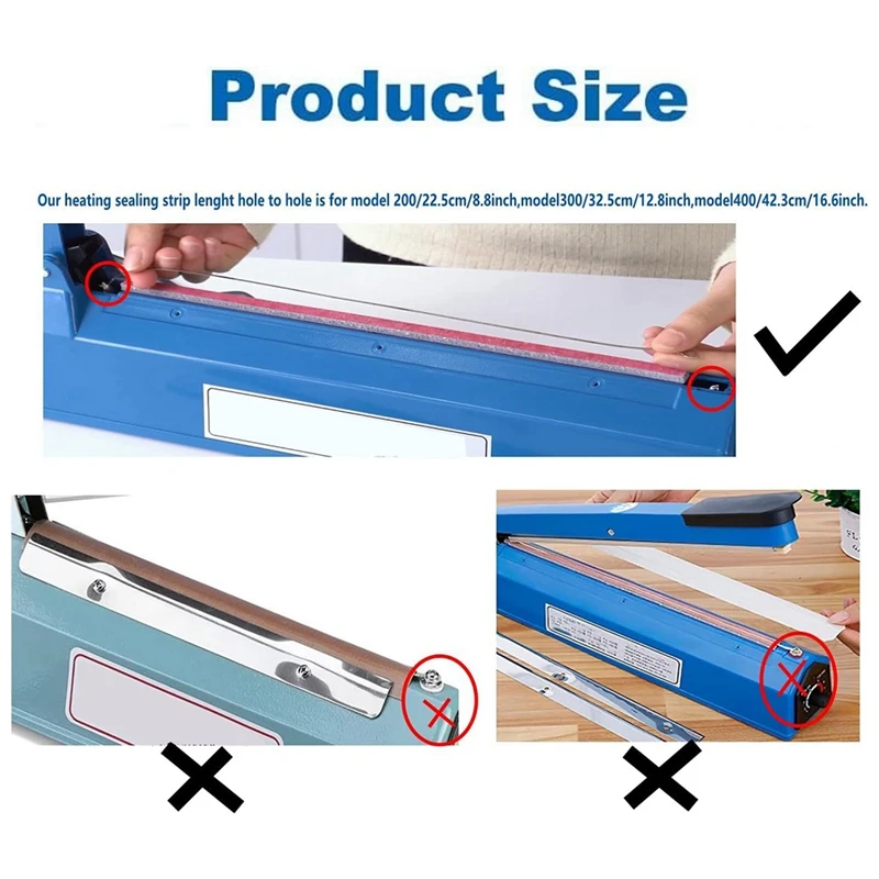Impulse Sealer Replacement Parts 12 Inch-2 Mm Heat Seal Strips PTFE Tapes Sealer Replacement Accessories Elements 6 Pack