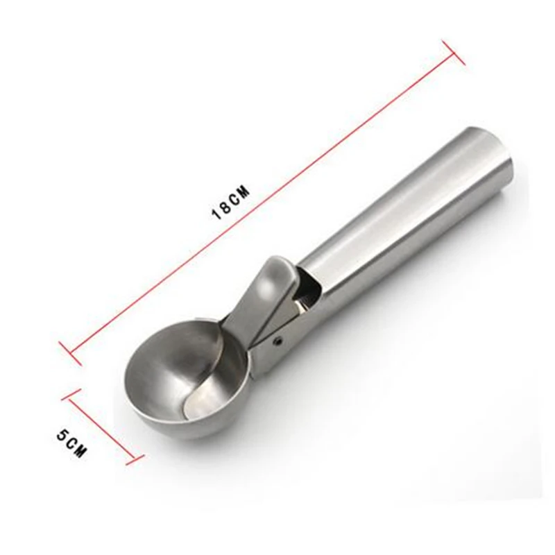 Stainless Steel Ice Cream Scoop Spoon Dough Meat Balls Easy Trigger Stacks Yogurt Buffet Cookie Rice Dishes Vegetable Purees