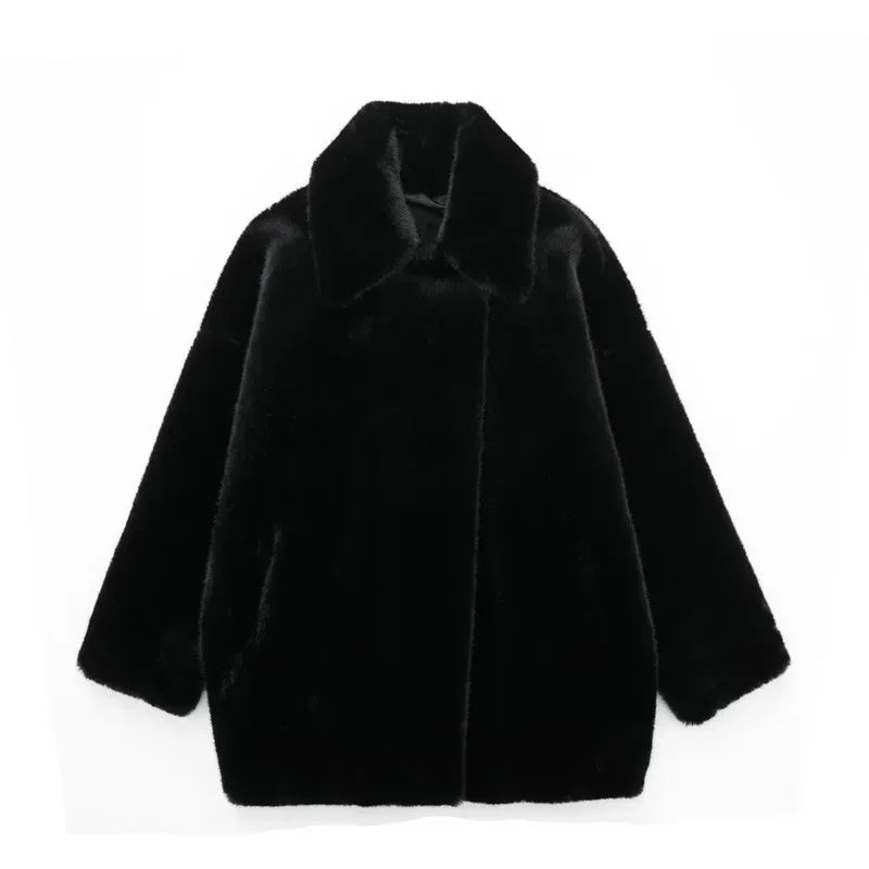 

Black Fur Women Suit Ladies Formal Blazer Female Business Work Wear Office Lady Jacket Coat Casual Winter Warm Streetwear
