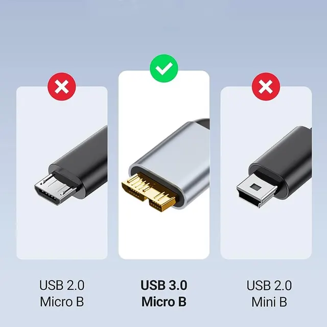 NIERBO USB C to Micro B Cord Hard Drive Cables Braided USB 3.0 Type C Male to Micro B Male Cable for MacBook Toshiba Canvio 2