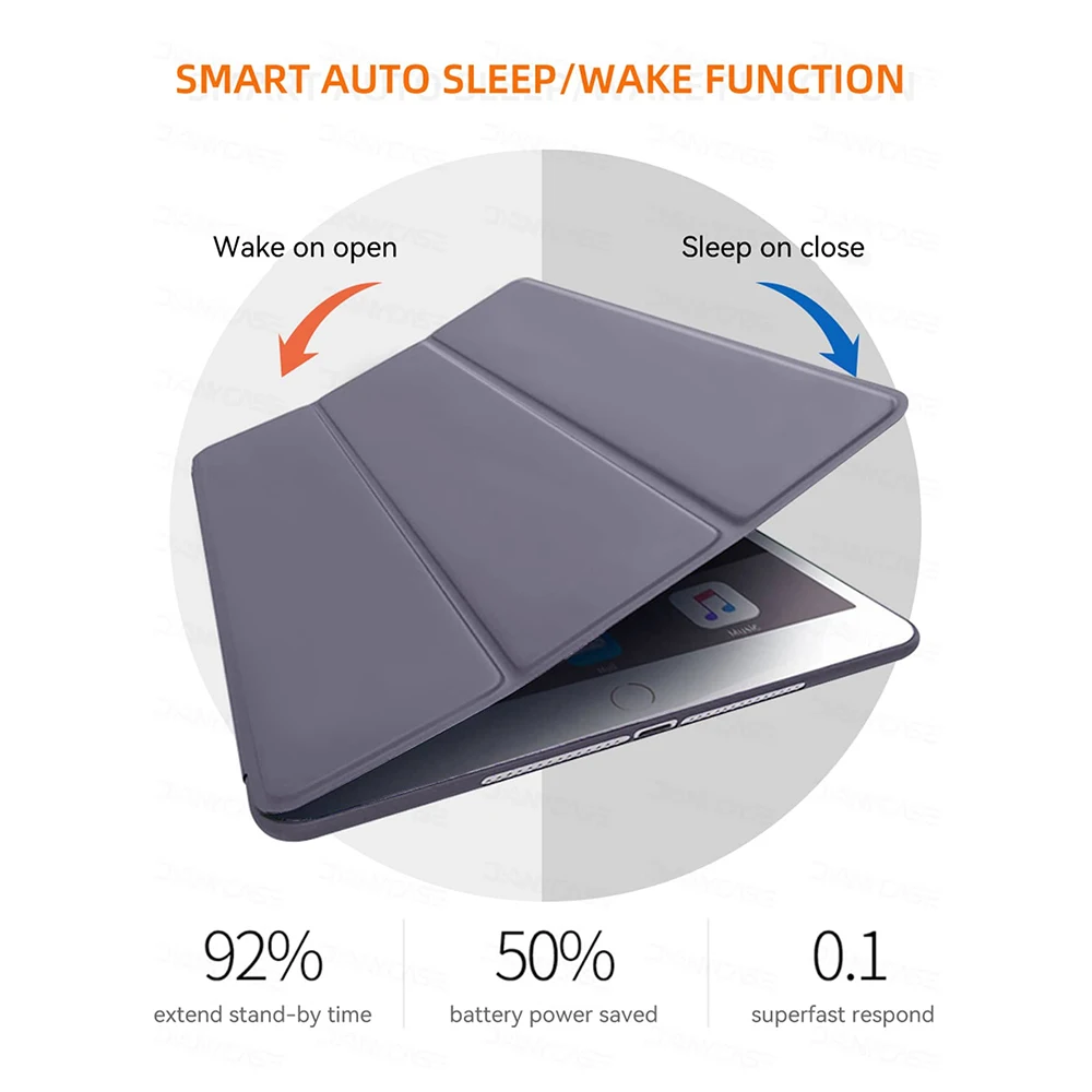 Premium PU Leather Flip Smart Cover with Magnetic Auto Wake/Sleep Function