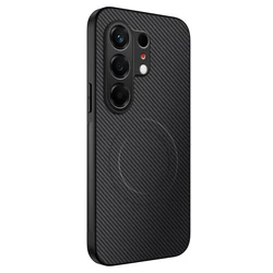 Carbon Fiber Magnetic Silicone Protective Back Case Cover for Tecno Camon 50 (Black)