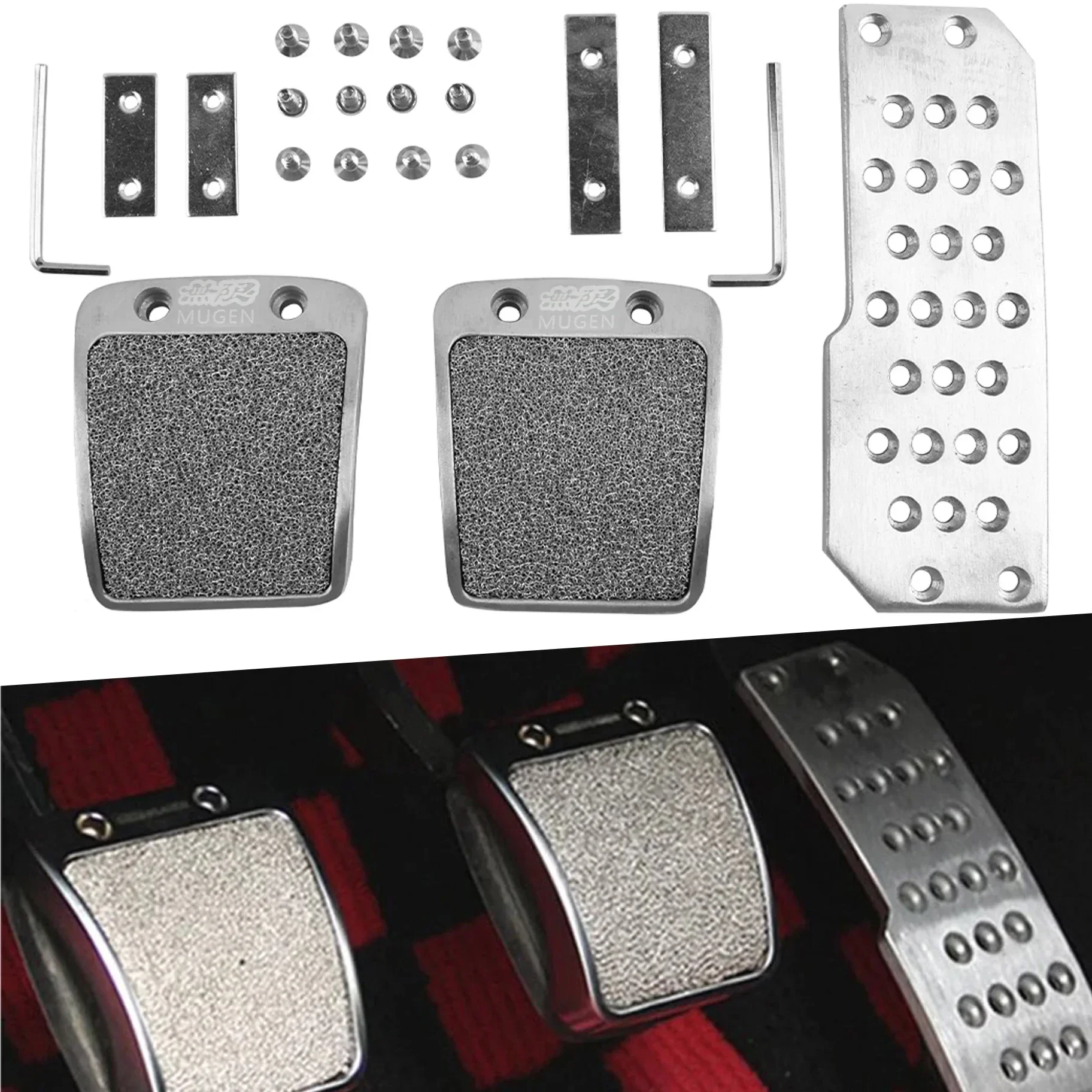 Racing Mugen Pedals Car Foot Rest Accelerator Footboard Throttle Brake Clutch Treadle Honda Accord Civic CRX Del Sol car pedals