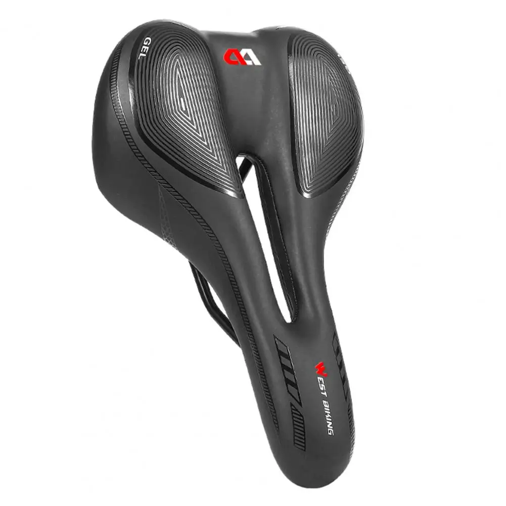 Bicycle Saddle MTB Mountain Bicycle Saddle PU Leather Gel Filled Cycling Cushion Bicycle Saddle Hollow Comfortable S