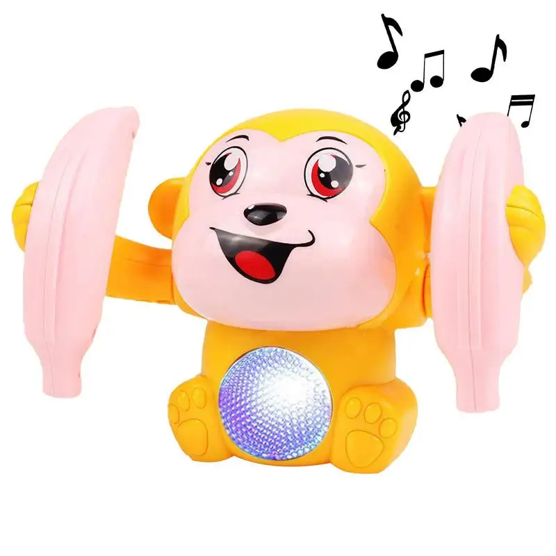 

Monkey Musical Toy Light And Music Sound Sensing Tumbling Monkey Voice Control Baby Musical Toys Talking And Rolling 360 Gift