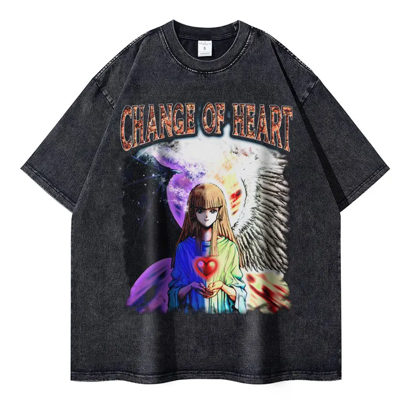 Change Of Heart T-Shirts Anime Yu Gi Oh T-Shirt Übergroße Yugi Muto Blue Eyes White Dragon T-Shirt Manga Seto Kaiba Tops T-Shirts Männer