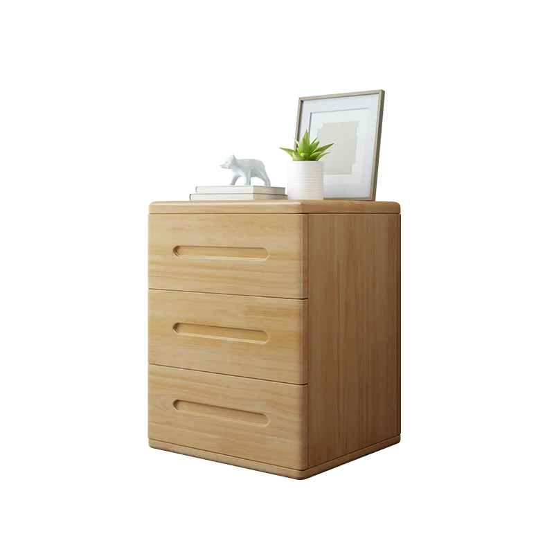All solid wood bedside table simple modern small bedroom storage cabinet mini locker with lock chest cabinet Nordic complete