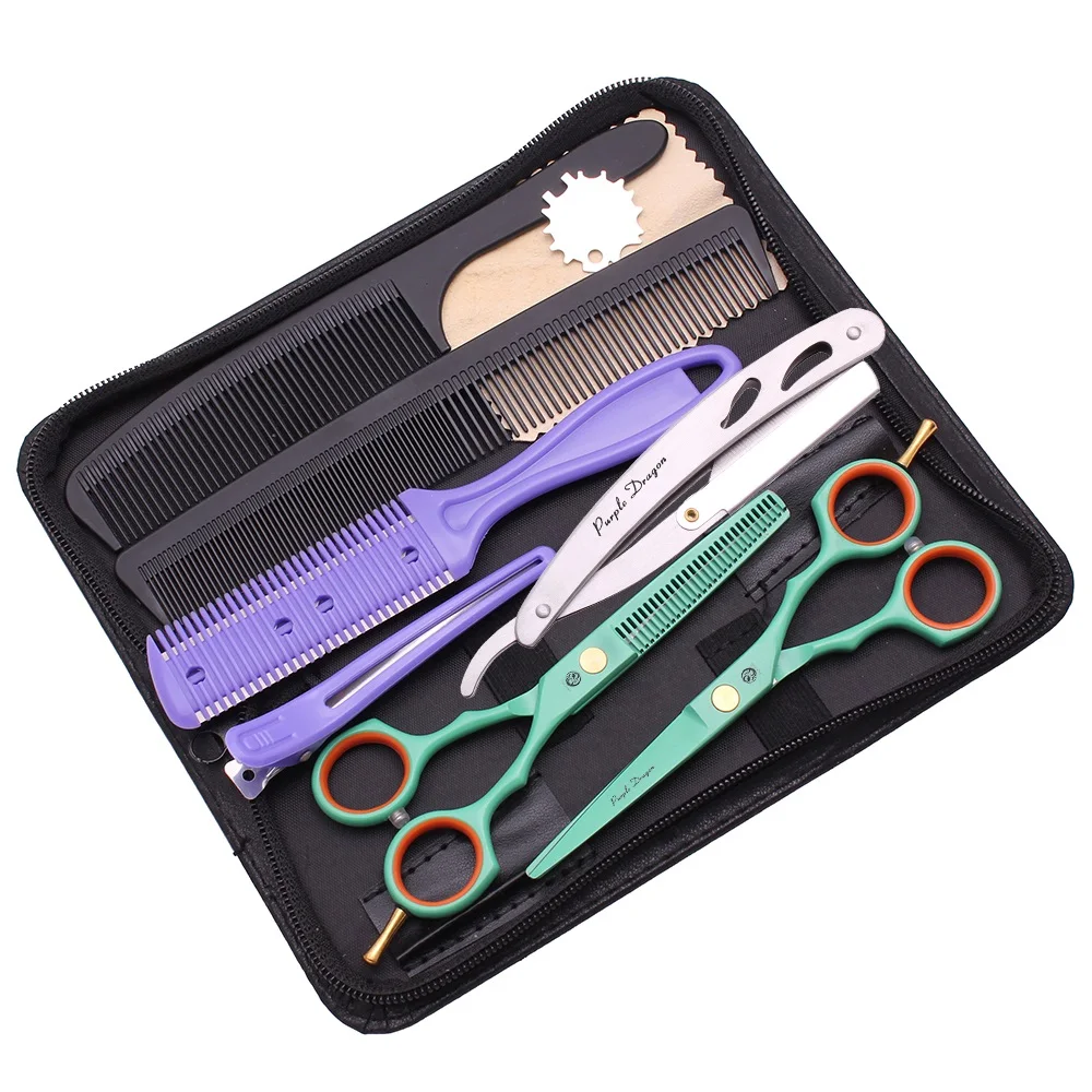 55-inch-green-orange-pair-scissors-set-with-razor-professional-hairdressing-barber-suit-for-barbershop-y1314