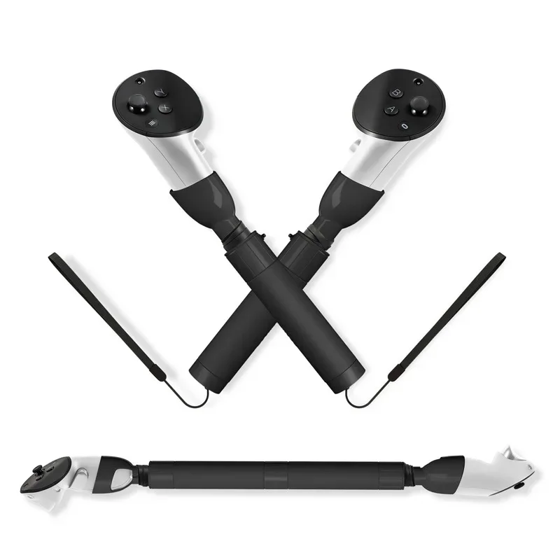 

VR Controllers Long Stick Handle Dual for Meta Quest 3 Sword Tennis Table Golf Games Golf Grip Playing Beat Saber VR Accessories