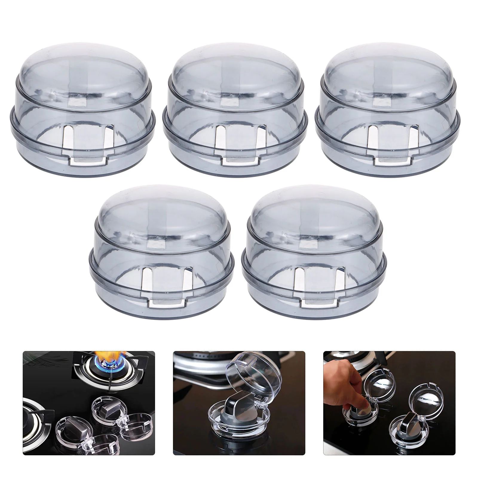 

5 Pcs Switch Cover Cooker Knob Protector Gas Stove Covers Plastic Door Locks Child Safety Guard Oven