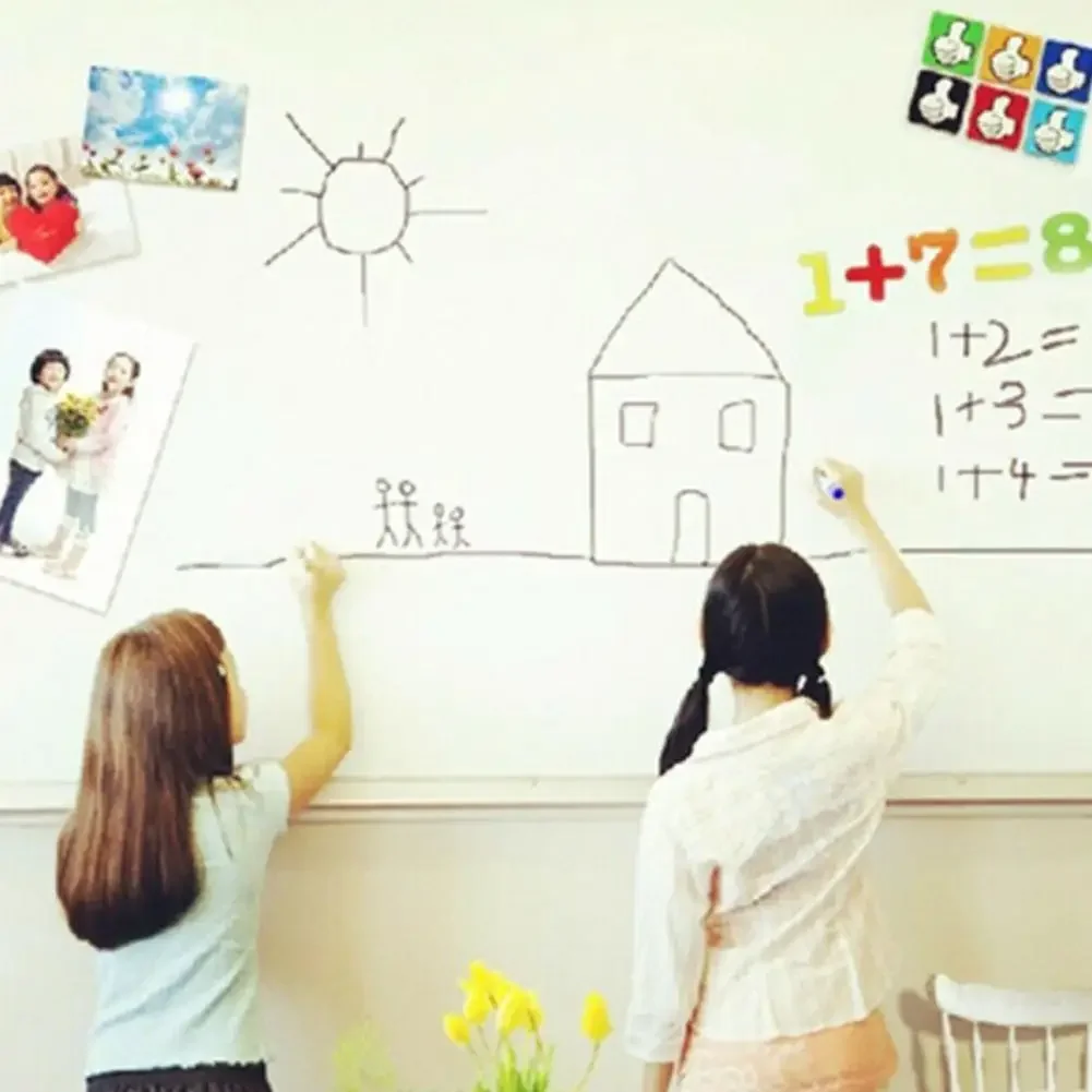 Blackboard Stickers Whiteboard Sticker Waterproof Reminder Message Board Whiteboard Blackboard Teaching Painting Graffiti Sticker Board 45*100cm
