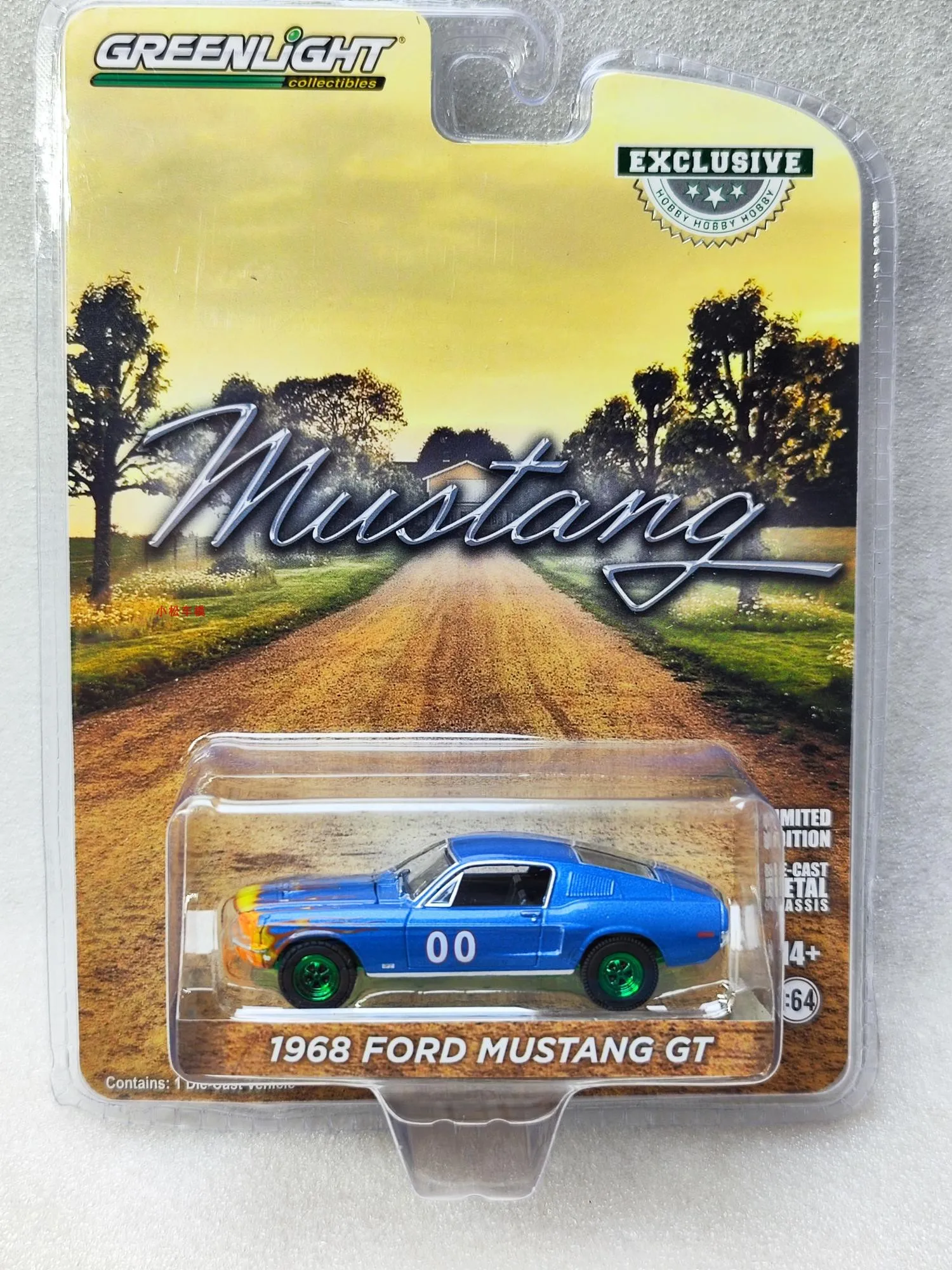 1:64 1968 Ford Mustang Gt Fastback Race Car #00 Green Model Collection Of Car Models