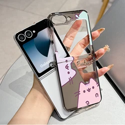 Cute Cartoon Donuts Cat Semi - Transparent Phone Case | Foldable TPU Cover - Moto Razr 60 Ultra (ZDB - 299TZ2507014601)