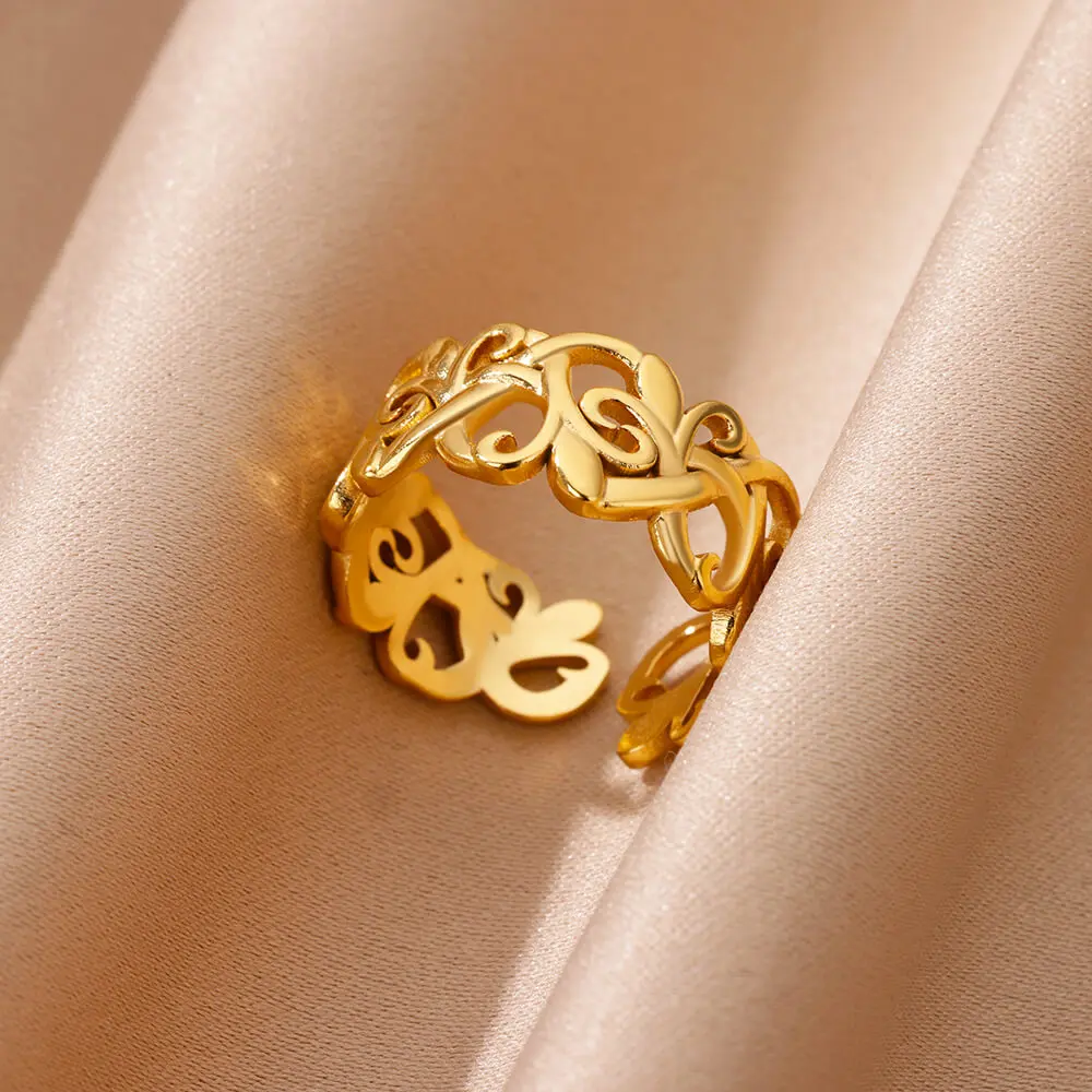 Stainless Steel Vine Open Rings Jewelry Gift Accessories