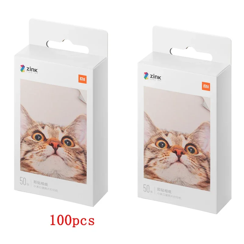 Original Xiaomi ZINK Pocket Printer 3-inch Photo Print Paper Self-adhesive Color