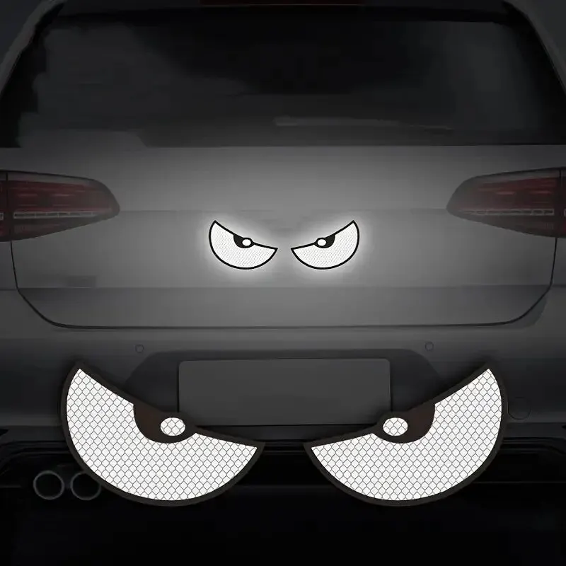 Reflective Stickers 6pcs Motorcycle Bike Car Warning Creative Funny Big Eyes