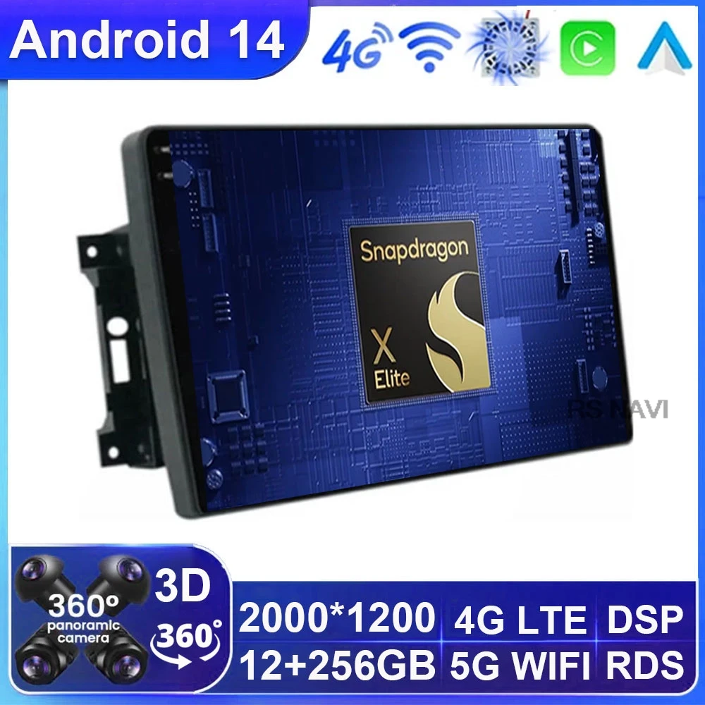 

Android 14 For Jeep Compass Grand Cherokee Wrangler For Chrysler Sebring Town Country Dodge Charger Car Radio Navigation Auto BT