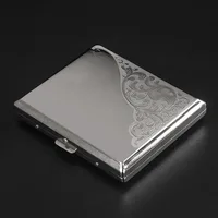 Portable Metal Cigarette Box Case Hold 18pcs Cigarettes Case Box Holder Container Engraved Cigarette Storage Box Case Gift 1