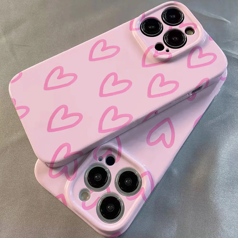Hard Plastic Love Heart Phone Case - Durable Protective Cover