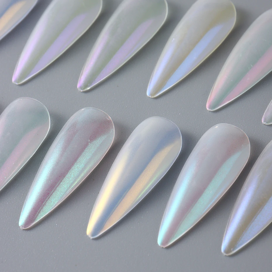 12pcs Mermaid Mirror Sparkly Chrome Pigment Nail Glitter Powders Aurora Laser DIP Dust Manicure Holographic Decoration Nails