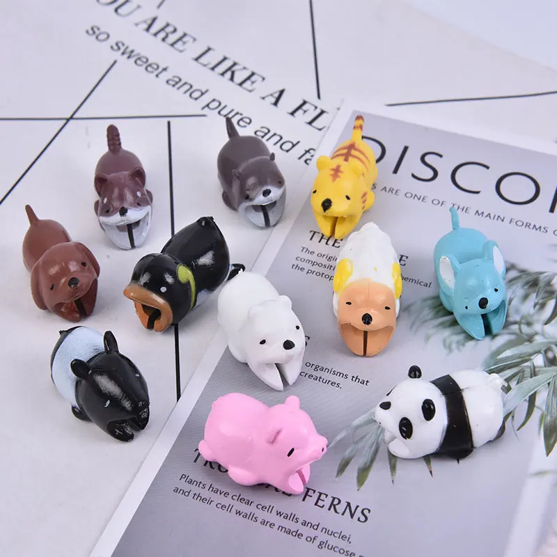 Cute Animal Shape Cable Protector Soft Silicone Anti Break Data Line Protective Cell Computers Mobile Phone Accessories