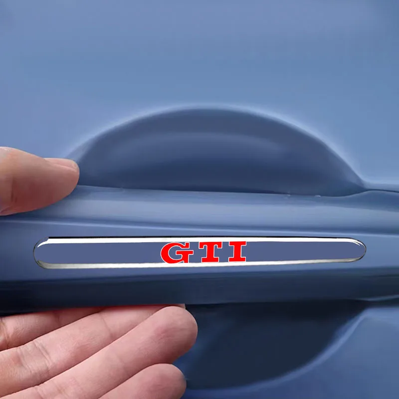 4PCS 투명 자동차 도어 충돌 방지 보호대 범퍼 스트립 엠블럼 VW 골프 아마록 T5 페이톤 ID3 티구안 T-크로스 GTI
