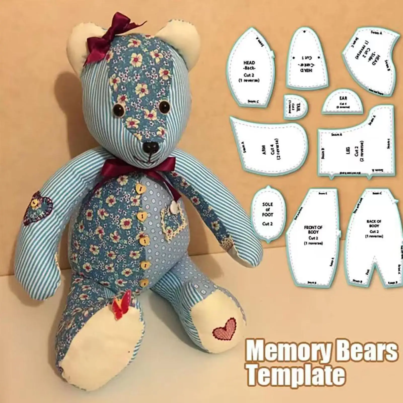 Memory Bear Sewing Templates 3