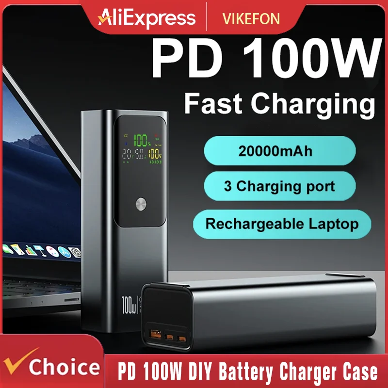 Batteria Esterna 20000mAh PD100W Power Bank ad Alta Capacità Ricarica Rapida Caricabatterie Portatile per Laptop iPhone 16 Xiaomi - immagine 2