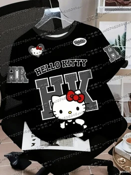 2026 Summer Men's Women's Round Neck Casual Cartoon Hello Kitty 3D Print  Short Sleeve T-shirt Tops 1