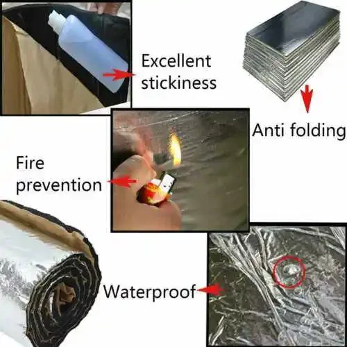 Sound Proof Mat Sound Insulation Mat Sound Deadener Mat 50pc 5MM Sound Deadening Mat Butyl Automotive Noise Insulation Dampening Materials