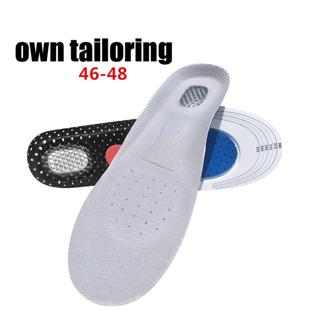 Premium Orthotic Gel Insoles Orthopedic Flat Foot Health Sole Pad For Shoes Insert Arch Support Pad For Plantar fasciitis Unisex Gray 46-48