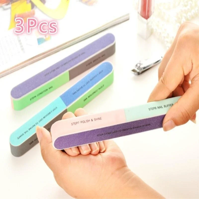 1/3PCS Long Strip Creative Multifunctional Nail File With Double-sided Grinding And Polishing Sand Bar Nail Art Tool Accessories