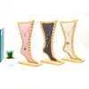 1 Foot Shaped Bamboo and Wood Necklace Display Stand, Solid Wooden Board, Creative Jewelry Hanging Stand, Necklace Display Stand 1
