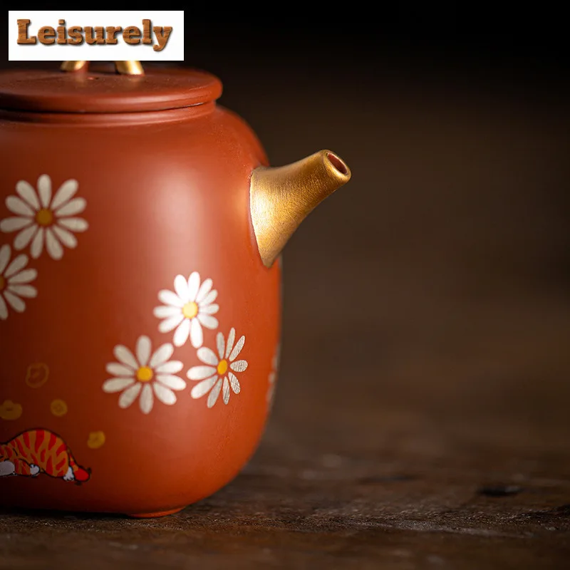 100ml Purple Clay Square Wealth Teapot Retro Tea Infuser Pot Household Tea Making Kettle With Ball Hole Chinese Tea Set Gift