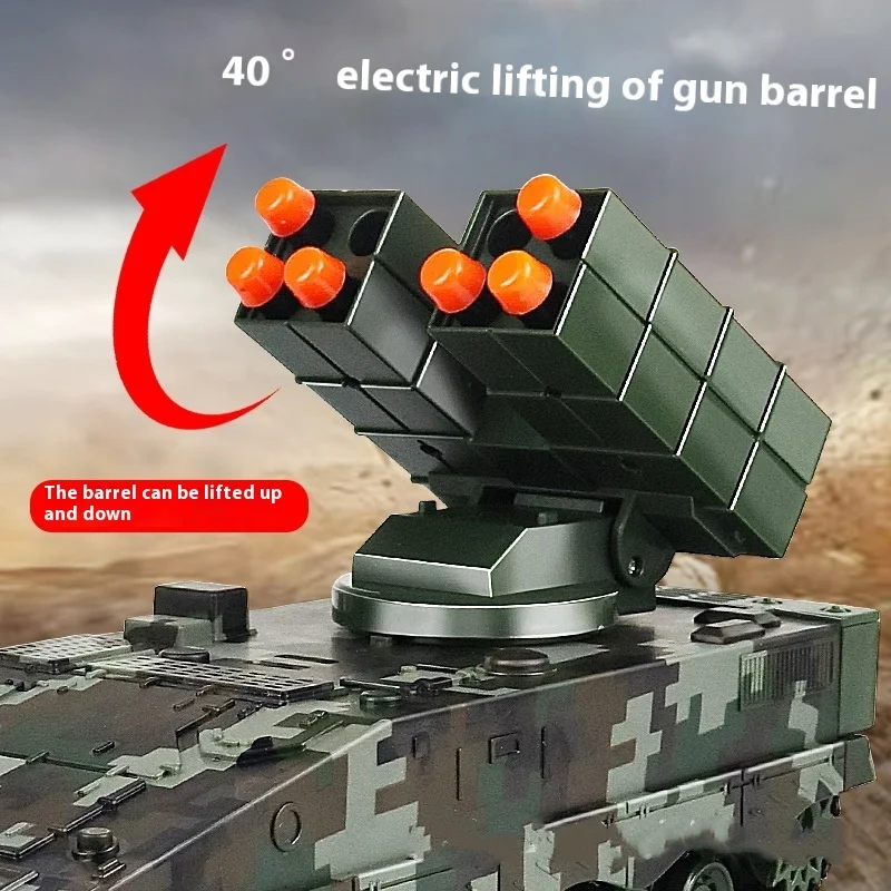 Military War 2.4g Rc Missile Vehicle Battle Remote Control Toy Car With Shoot Bullets Model Tank Electronic Acousto-Optic Toys 5