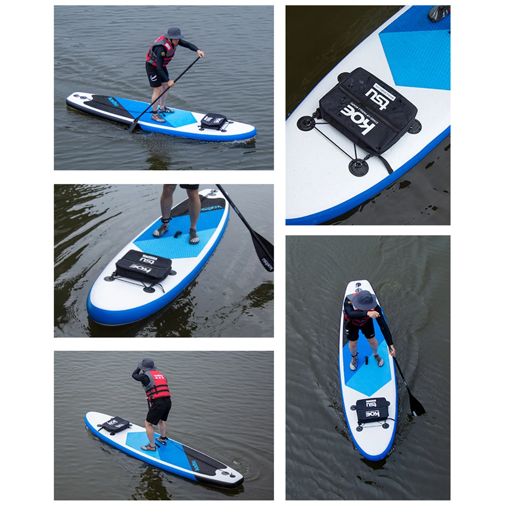 Storage Bag Paddle Board Bag 4-1pcs Oxford Kayak Paddle Board Deck Bag Sealed Zipper Stand Up Paddle Board Storage Bag With Fixing Buckle Kayak Accessories