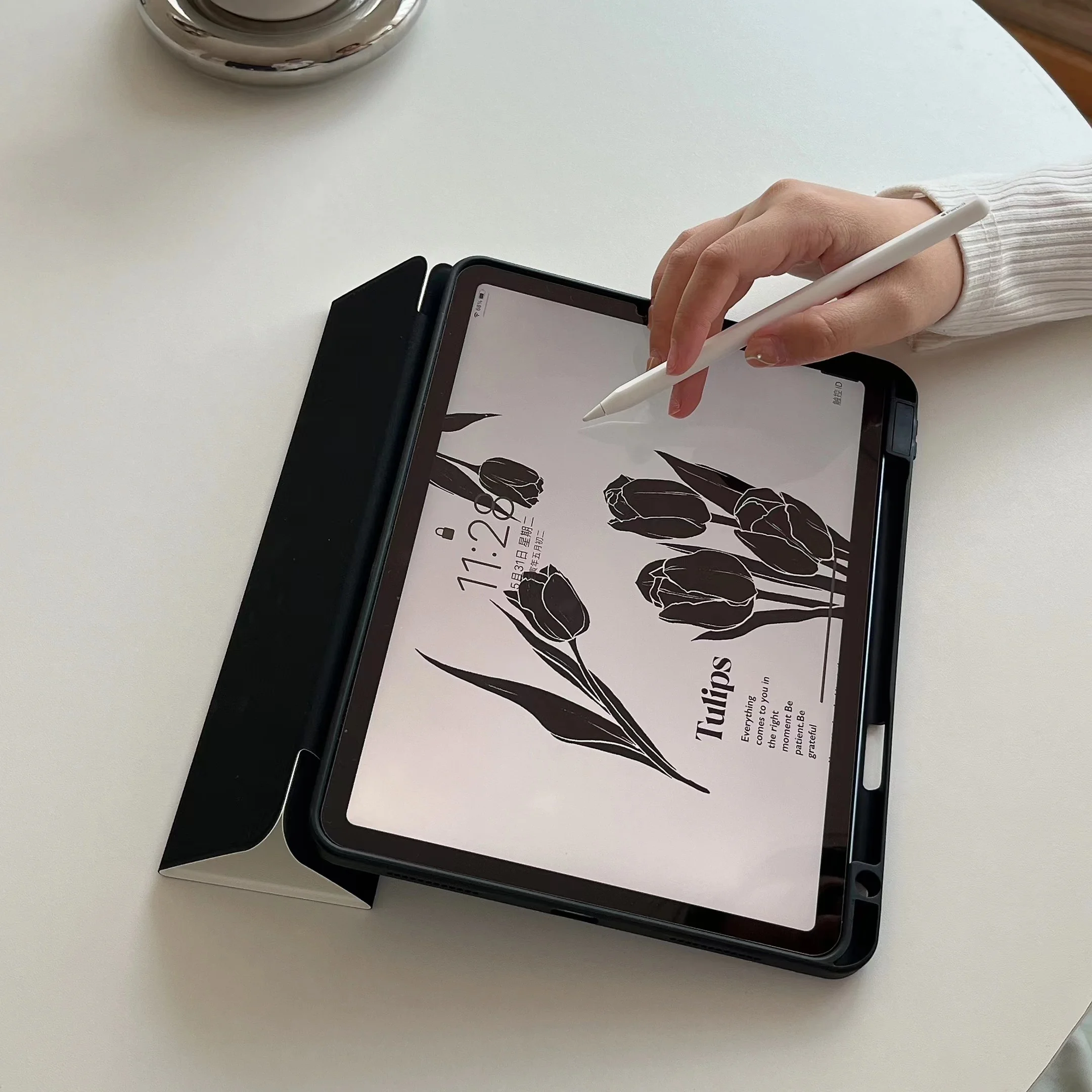 Smart Cover com Suporte de Lápis Tulip Case para Novo Ipad Pro 12.9 6th 5th 4th 3rd Generation Air Air 2023 - Imagem 5
