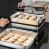 Stainless Steel Dumpling Storage Box Stackable with Sealed Lid Food Plates Multifunction Fresh-keeping Box Kitchen Accessories 1