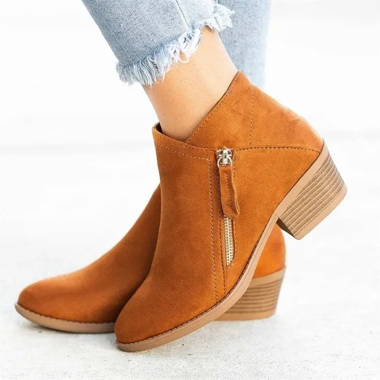 2023 New Men Shoes Fashion Classic High-end Handmade Brown Suede One-word Belt Adjustment Buckle Daily Ankle Boots