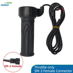 Electric Bicycle Twist Throttle with Hall Sensor and Turn Handle Accelerator, 1.5m Wiring Length (Throttle SM3 Female)
