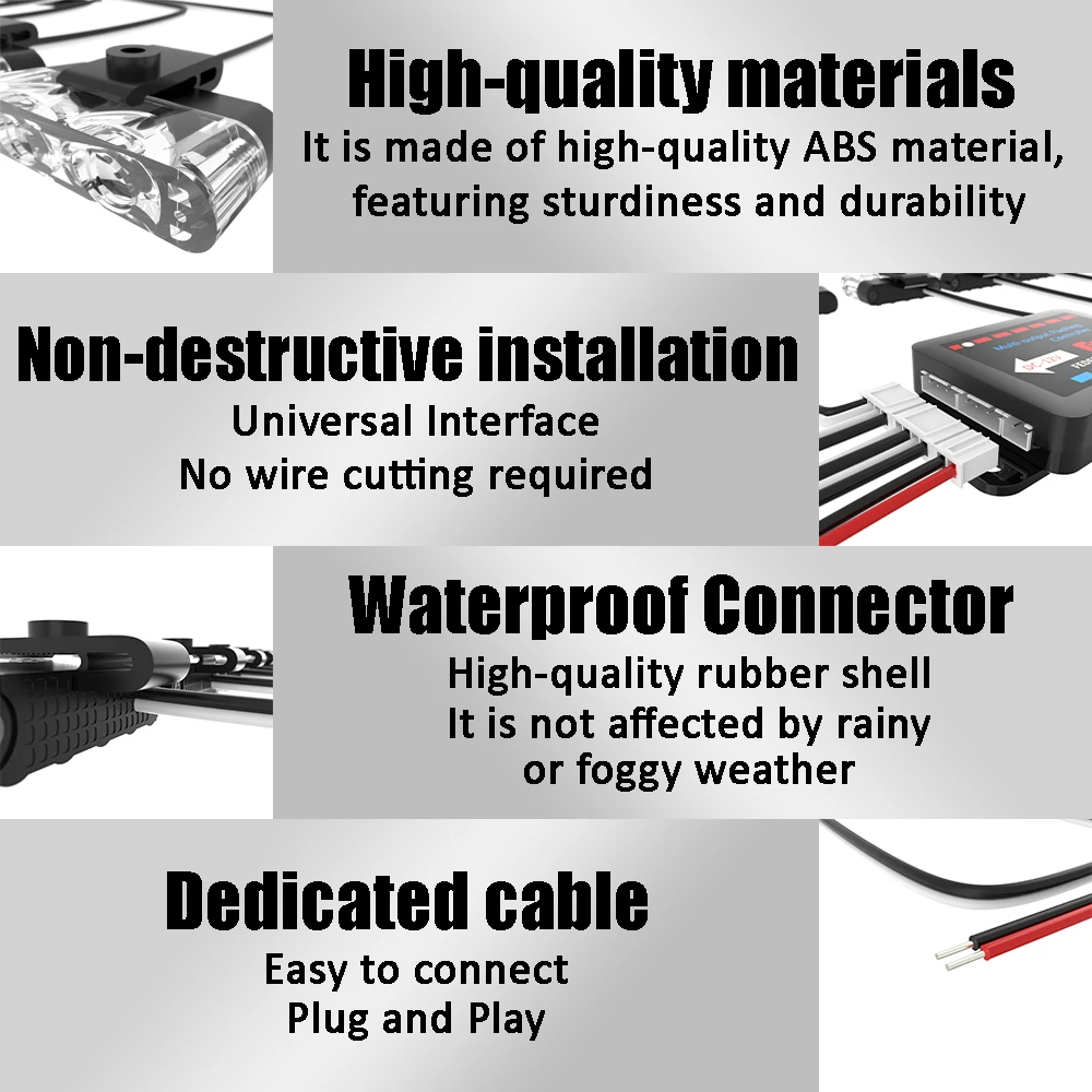 8 In 1 LED Emergency Strobe Lights Police Hazard Signal lights 12V Wireless Remote Car Grille Flash Light Bar for Cars Truck Van