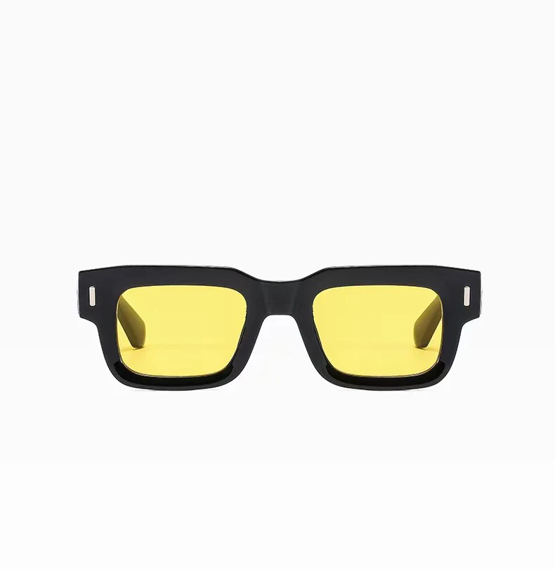 Markendesigner Quadratische Sonnenbrille für Damen und Herren Ozeanfarben-Schattierungen Sonnenbrillen für Frauen Modische Rechteckige Nieten-Sonnenbrille – Detail 6