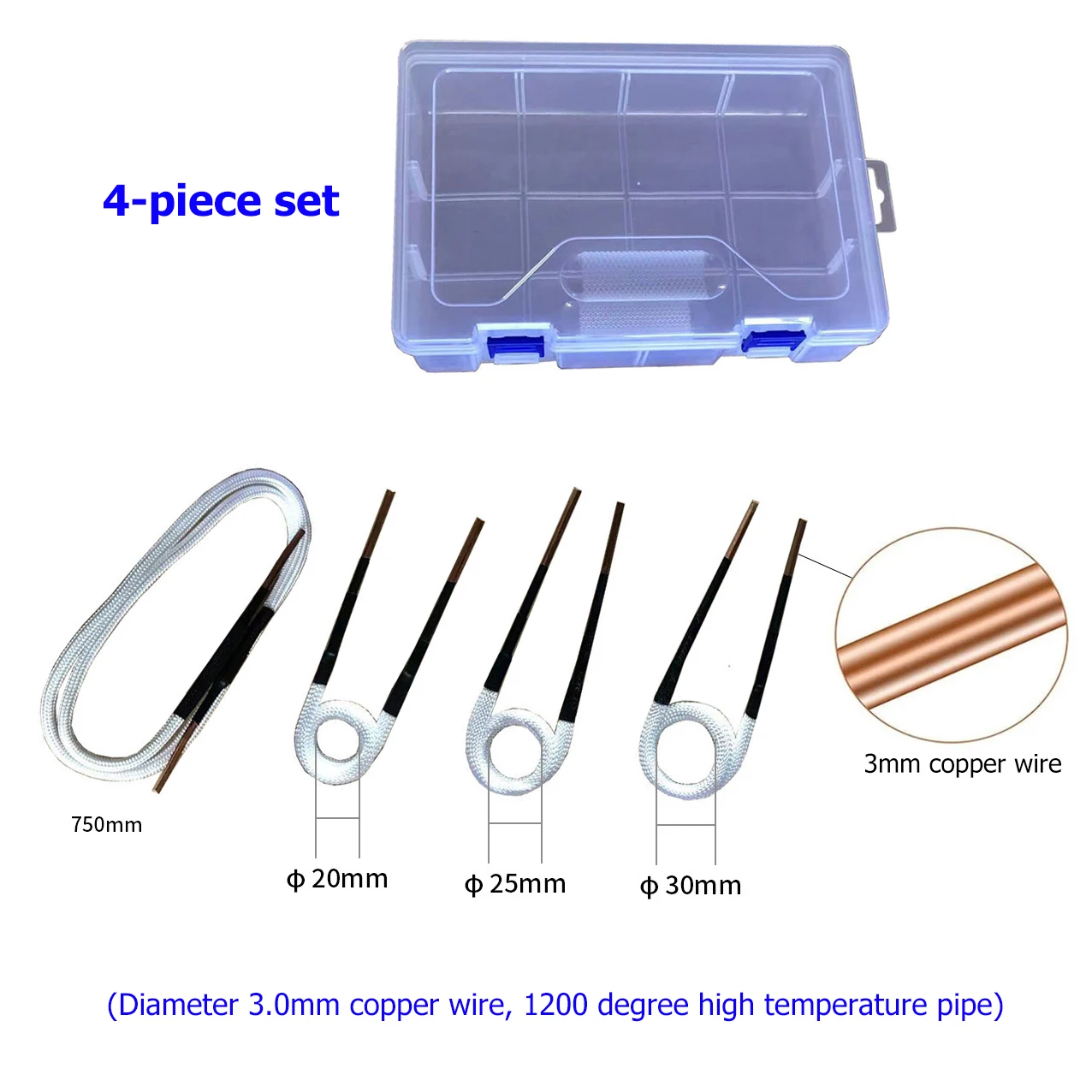 3.0mm Copper Wire 1200° Heat Induction Heater Coil Kit for Magnetic Induction He