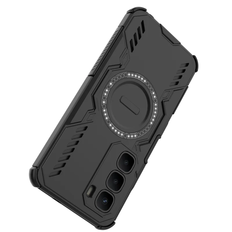 Enhanced Heat Dissipation Shockproof Magnetic Phone Case with TPU Frame and Hard Plastic Back