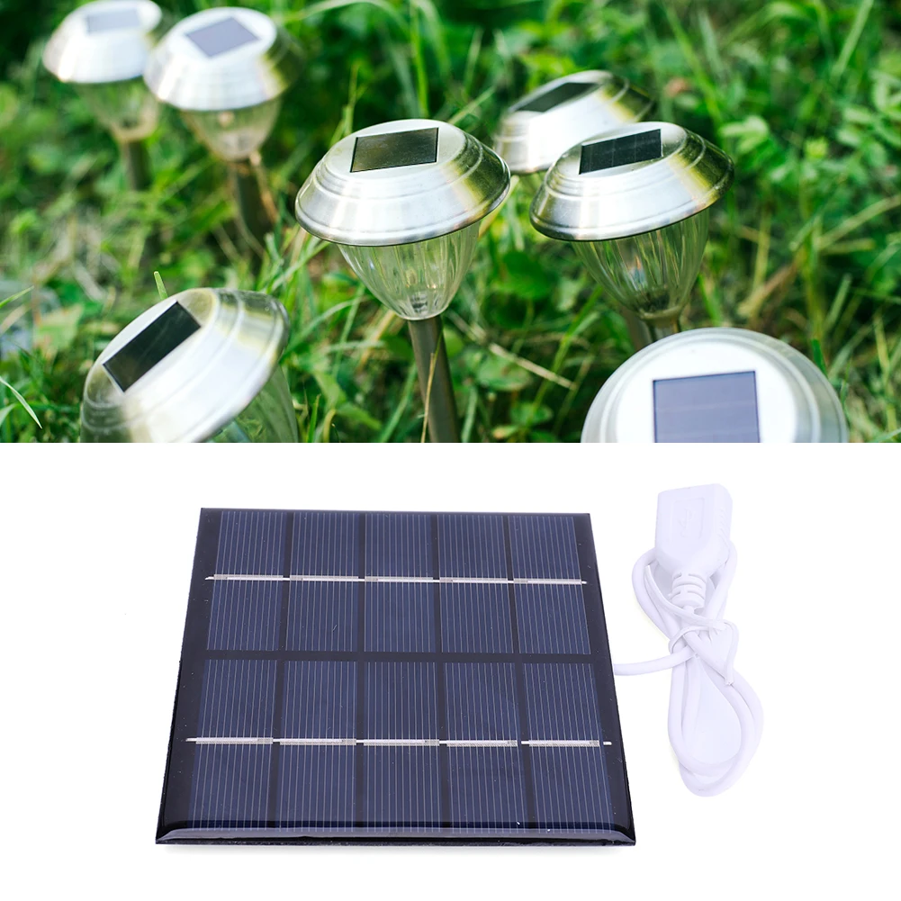 Panel de cargador de batería Solar, placa de células solares policristalinas para acampar al aire libre, Banco de energía, teléfono, iluminación de patio doméstico, 5W