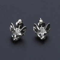 1 Pair Vintage Sphink for Cat Studs Earrings Hypoallergenic Punk Cats Earrings Gothic Cool Earrings Unisex Fashion Jewel Y08E 2