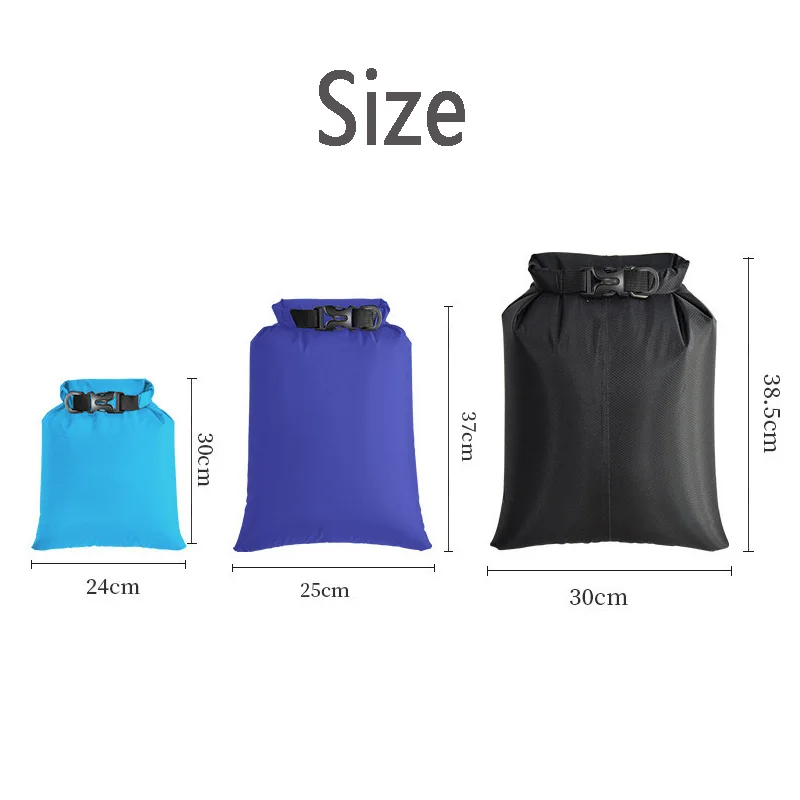 3Pcs Lightweight Storage Bags for Kayaking Rafting Boating Outdoor Waterproof Dry Bag Backpacks Roll Top Sack 3L+5L+8L