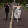 XPAY Strapless A Line Beach Country Wedding Gowns Korea Photo shoot Strapless Taffeta Bridal Gowns Corset back Customized 1